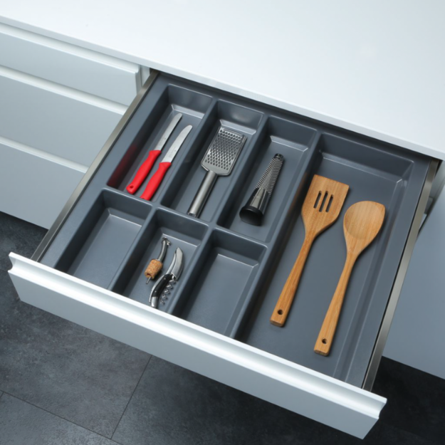 OSB Group. 800MM CUTLERY TRAY / SQ PROFILE / GRAPHITE GREY