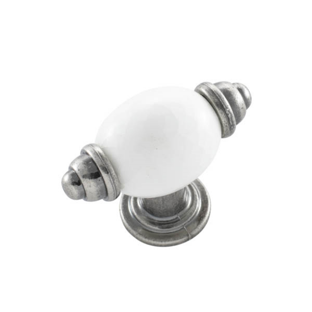 Picture of Pewter white ceramic T handle