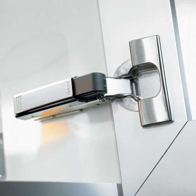 Picture of Blum 973A0500.01x1 973A Blumotion Straight Arm Full Overlay Hinge for Doors, Nickel Finish
