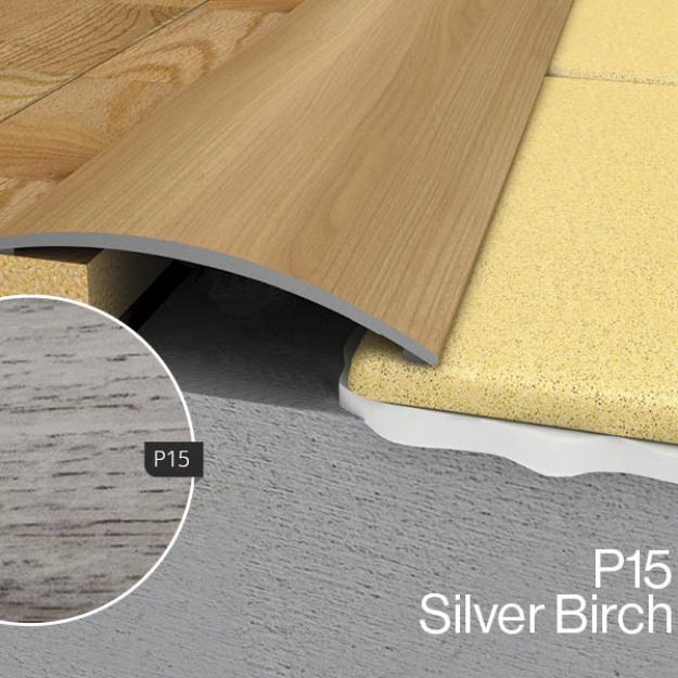 Picture of WRG2 1800mm Flat Reducer Adhesive Profile P15 Silver Birch / Boulder Oak 5542