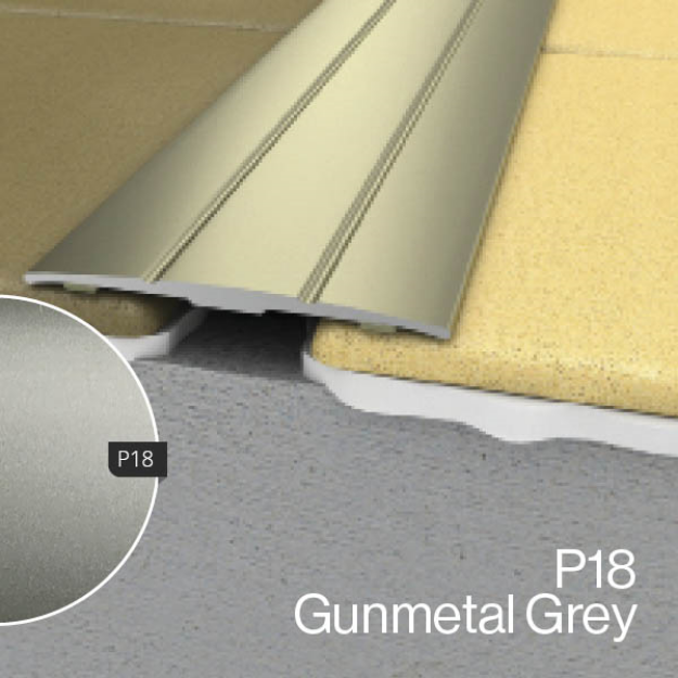 Picture of WRG1 1800mm Flat Adhesive Profile P18 Gunmetal Grey / Brissac Oak 8264